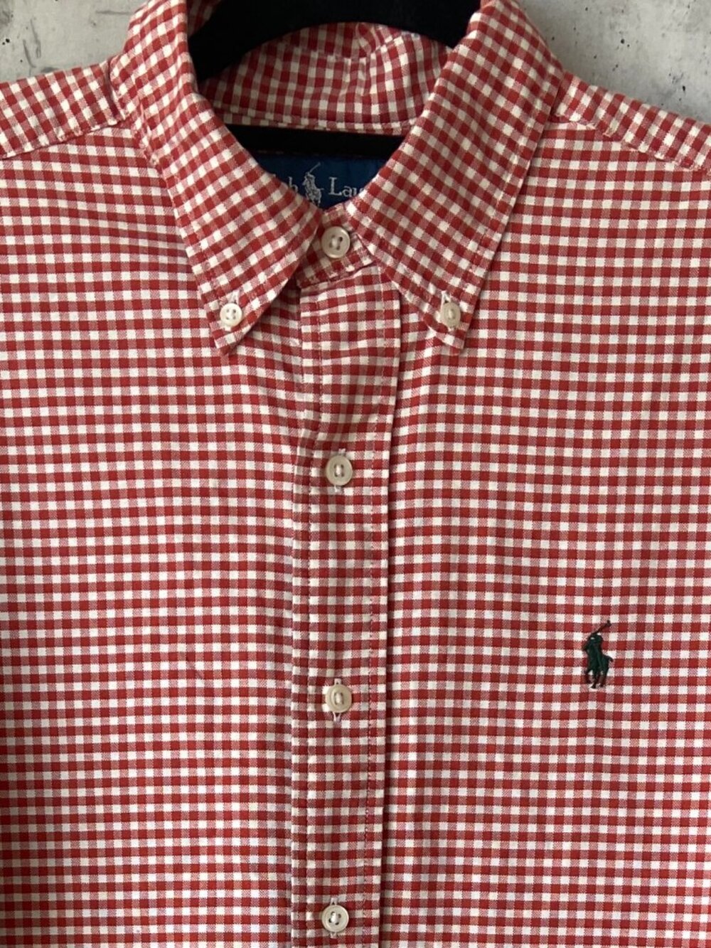 Ralph Lauren Classic Fit Red White Gingham Shirt Medium